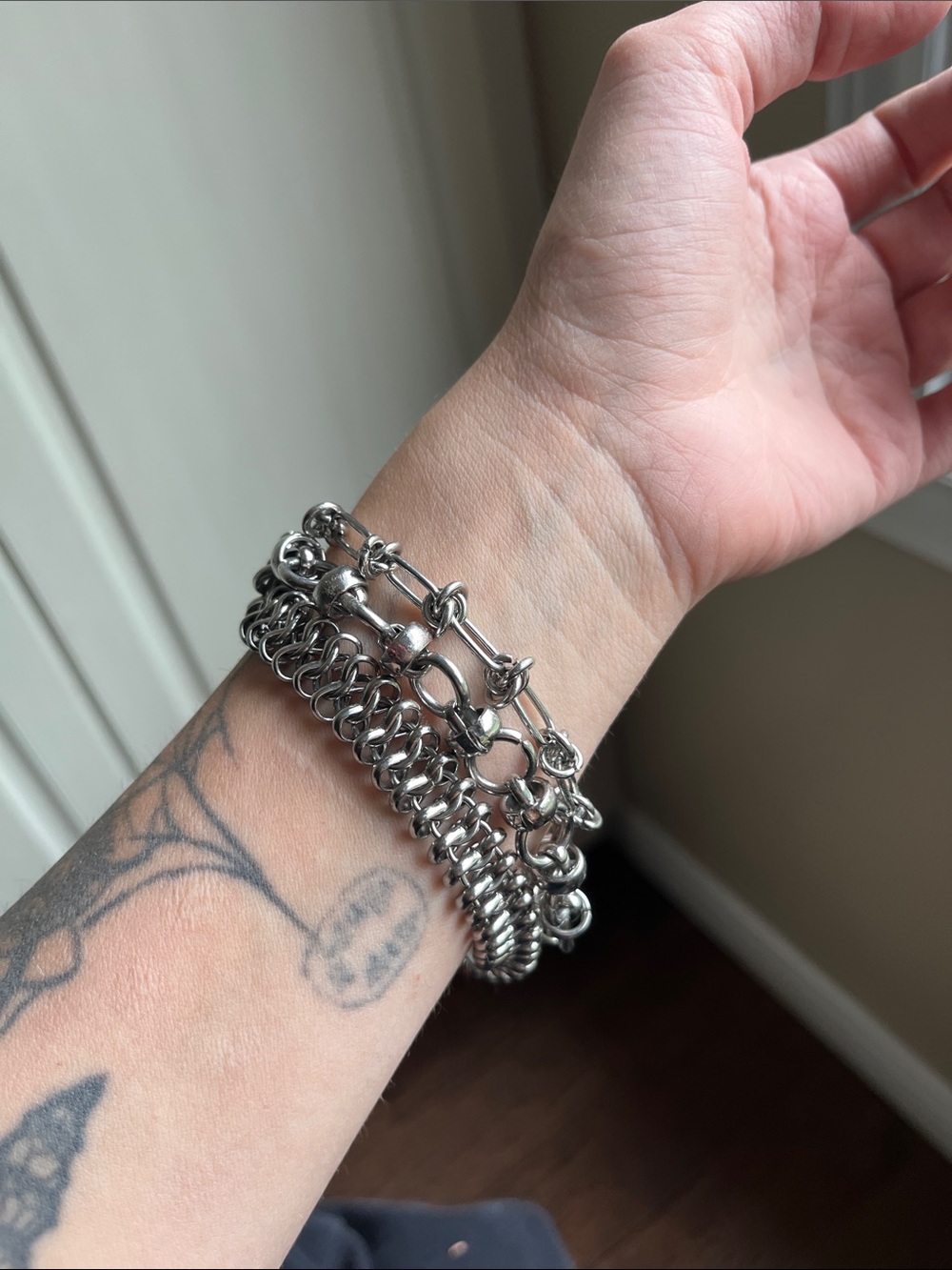 Sterling-Style Silver Chain Bracelet Set - Pack of 3